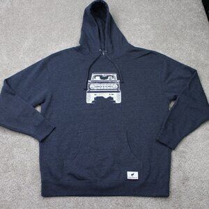 Ford Bronco Hoodie Mens 2XL XXL Blue Adventure ORX Hooded Sweatshirt Pullover